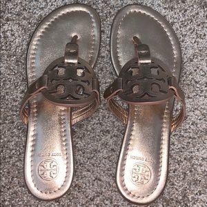 Rose Gold Tory Burch Miller Sandals